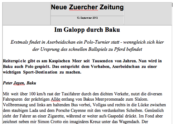 Neue Zuericher Zeitung